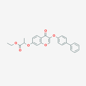 molecular formula C26H22O6 B382787 ethyl 2-{[3-([1,1'-biphenyl]-4-yloxy)-4-oxo-4H-chromen-7-yl]oxy}propanoate 