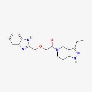 molecular formula C18H21N5O2 B3827880 2-(1H-benzimidazol-2-ylmethoxy)-1-(3-ethyl-1,4,6,7-tetrahydropyrazolo[4,3-c]pyridin-5-yl)ethanone 