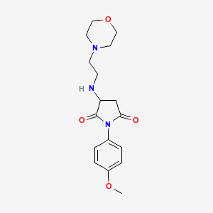 molecular formula C17H23N3O4 B3827923 1-(4-Methoxyphenyl)-3-(2-morpholin-4-ylethylamino)pyrrolidine-2,5-dione 