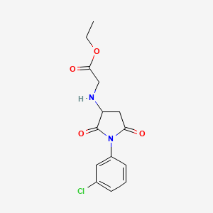 molecular formula C14H15ClN2O4 B3827933 ETHYL 2-{[1-(3-CHLOROPHENYL)-2,5-DIOXOPYRROLIDIN-3-YL]AMINO}ACETATE 