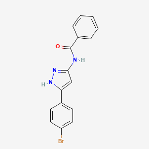 molecular formula C16H12BrN3O B3827961 N-[5-(4-bromophenyl)-1H-pyrazol-3-yl]benzamide 