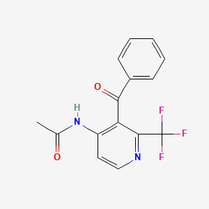 molecular formula C15H11F3N2O2 B3827973 N-[3-benzoyl-2-(trifluoromethyl)pyridin-4-yl]acetamide 
