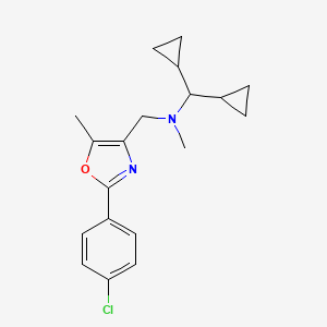 molecular formula C19H23ClN2O B3828026 N-[[2-(4-chlorophenyl)-5-methyl-1,3-oxazol-4-yl]methyl]-1,1-dicyclopropyl-N-methylmethanamine 