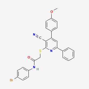molecular formula C27H20BrN3O2S B3828035 N-(4-bromophenyl)-2-{[3-cyano-4-(4-methoxyphenyl)-6-phenylpyridin-2-yl]sulfanyl}acetamide 