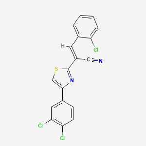 molecular formula C18H9Cl3N2S B3828059 (2E)-3-(2-chlorophenyl)-2-[4-(3,4-dichlorophenyl)-1,3-thiazol-2-yl]prop-2-enenitrile CAS No. 5212-27-1
