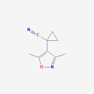 molecular formula C9H10N2O B038281 Cyclopropanecarbonitrile, 1-(3,5-dimethyl-4-isoxazolyl)-(9CI) CAS No. 116446-25-4