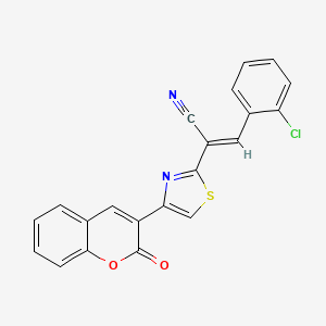 molecular formula C21H11ClN2O2S B3828103 3-(2-CHLORO-PHENYL)-2-(4-(2-OXO-2H-CHROMEN-3-YL)-THIAZOL-2-YL)-ACRYLONITRILE 