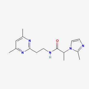 molecular formula C15H21N5O B3828119 N-[2-(4,6-dimethylpyrimidin-2-yl)ethyl]-2-(2-methylimidazol-1-yl)propanamide 