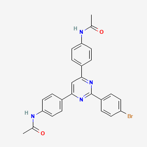 molecular formula C26H21BrN4O2 B3828223 N-[4-[6-(4-acetamidophenyl)-2-(4-bromophenyl)pyrimidin-4-yl]phenyl]acetamide 