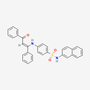 molecular formula C31H24N2O3S B3828313 N-naphthalen-2-yl-4-[[(Z)-3-oxo-1,3-diphenylprop-1-enyl]amino]benzenesulfonamide 