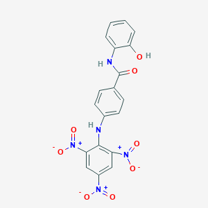 molecular formula C19H13N5O8 B3828327 N-(2-hydroxyphenyl)-4-(2,4,6-trinitroanilino)benzamide 