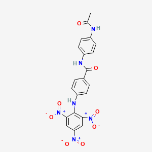 molecular formula C21H16N6O8 B3828334 N-(4-acetamidophenyl)-4-(2,4,6-trinitroanilino)benzamide 