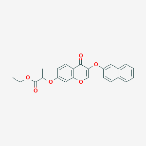 molecular formula C24H20O6 B382852 ethyl 2-{[3-(2-naphthyloxy)-4-oxo-4H-chromen-7-yl]oxy}propanoate 