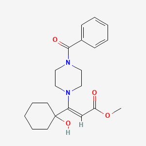 molecular formula C21H28N2O4 B3828577 methyl (Z)-3-(4-benzoylpiperazin-1-yl)-3-(1-hydroxycyclohexyl)prop-2-enoate 