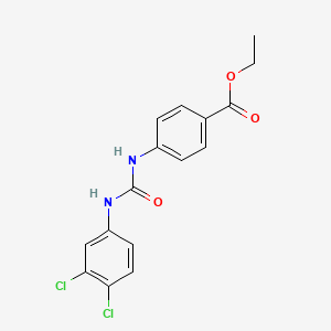 molecular formula C16H14Cl2N2O3 B3828651 ETHYL 4-(((3,4-DICHLOROANILINO)CARBONYL)AMINO)BENZOATE 
