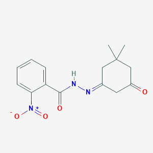 molecular formula C15H17N3O4 B3828712 N-[(E)-(3,3-dimethyl-5-oxocyclohexylidene)amino]-2-nitrobenzamide 