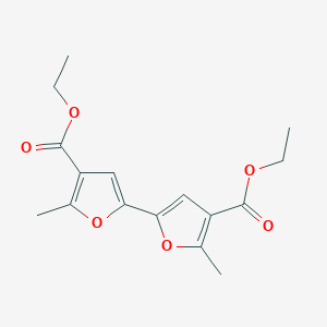 molecular formula C16H18O6 B3828746 Ethyl 5-(4-ethoxycarbonyl-5-methylfuran-2-yl)-2-methylfuran-3-carboxylate 