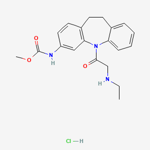 molecular formula C20H24ClN3O3 B3828771 Carbamic acid, (5-((ethylamino)acetyl)-10,11-dihydro-5H-dibenz(b,f)azepin-3-yl)-, methyl ester, monohydrochloride CAS No. 134068-45-4