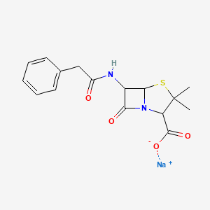 molecular formula C16H17N2NaO4S B3828912 sodium;(2S,5R,6R)-3,3-dimethyl-7-oxo-6-[(2-phenylacetyl)amino]-4-thia-1-azabicyclo[3.2.0]heptane-2-carboxylate 