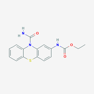 molecular formula C16H15N3O3S B3828915 ethyl N-(10-carbamoylphenothiazin-2-yl)carbamate 