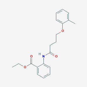 molecular formula C20H23NO4 B382892 ethyl 2-[4-(2-methylphenoxy)butanoylamino]benzoate 