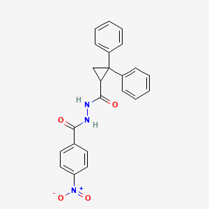 molecular formula C23H19N3O4 B3828977 N'-(2,2-diphenylcyclopropanecarbonyl)-4-nitrobenzohydrazide 