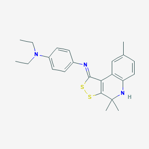 molecular formula C23H27N3S2 B382902 N,N-diethyl-N'-[(1Z)-4,4,8-trimethyl-4,5-dihydro-1H-[1,2]dithiolo[3,4-c]quinolin-1-ylidene]benzene-1,4-diamine 