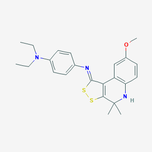molecular formula C23H27N3OS2 B382905 N1,N1-DIETHYL-N4-[(1Z)-8-METHOXY-4,4-DIMETHYL-1H,4H,5H-[1,2]DITHIOLO[3,4-C]QUINOLIN-1-YLIDENE]BENZENE-1,4-DIAMINE 
