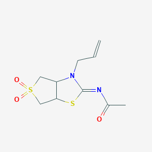 molecular formula C10H14N2O3S2 B3829079 N-[(2Z)-5,5-dioxido-3-(prop-2-en-1-yl)tetrahydrothieno[3,4-d][1,3]thiazol-2(3H)-ylidene]acetamide 