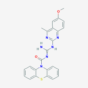 molecular formula C24H20N6O2S B382909 N-[amino-[(6-methoxy-4-methylquinazolin-2-yl)amino]methylidene]phenothiazine-10-carboxamide 