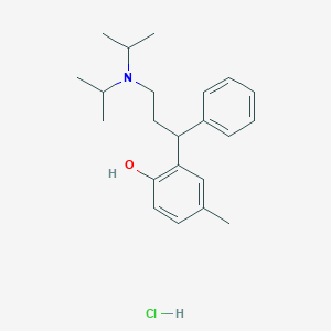 molecular formula C22H32ClNO B038292 2-[3-[Bis(1-methylethyl)amino]-1-phenylpropyl]-4-methylphenol hydrochloride CAS No. 124936-75-0