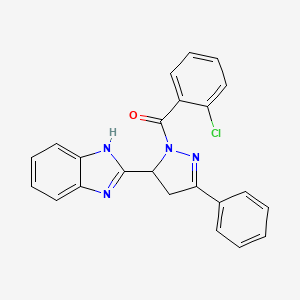 molecular formula C23H17ClN4O B3829280 [5-(1H-benzimidazol-2-yl)-3-phenyl-4,5-dihydro-1H-pyrazol-1-yl](2-chlorophenyl)methanone 