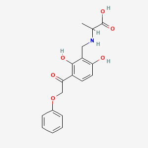 molecular formula C18H19NO6 B3829313 2-[[2,6-Dihydroxy-3-(2-phenoxyacetyl)phenyl]methylamino]propanoic acid 