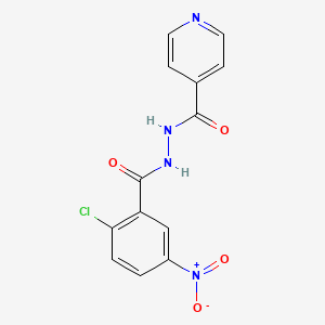 molecular formula C13H9ClN4O4 B3829329 N'-(2-chloro-5-nitrobenzoyl)pyridine-4-carbohydrazide 