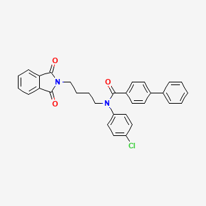 molecular formula C31H25ClN2O3 B3829330 N-(4-chlorophenyl)-N-[4-(1,3-dioxoisoindol-2-yl)butyl]-4-phenylbenzamide 