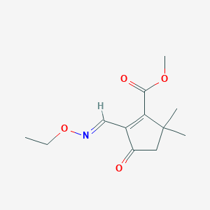 molecular formula C12H17NO4 B3829443 methyl 2-[(E)-ethoxyiminomethyl]-5,5-dimethyl-3-oxocyclopentene-1-carboxylate 