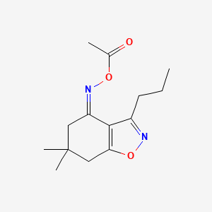 molecular formula C14H20N2O3 B3829451 [(Z)-(6,6-dimethyl-3-propyl-5,7-dihydro-1,2-benzoxazol-4-ylidene)amino] acetate 