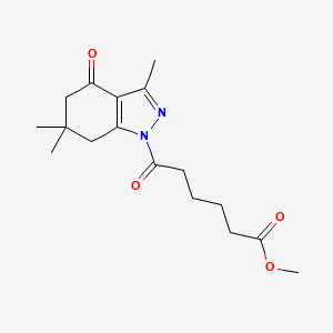 molecular formula C17H24N2O4 B3829460 Methyl 6-oxo-6-(3,6,6-trimethyl-4-oxo-5,7-dihydroindazol-1-yl)hexanoate 