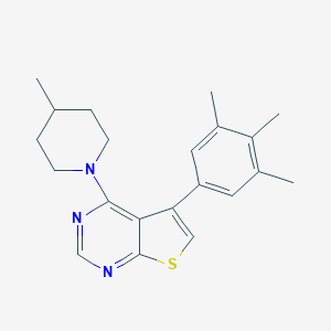 molecular formula C21H25N3S B382963 4-(4-Methyl-1-piperidinyl)-5-(3,4,5-trimethylphenyl)thieno[2,3-d]pyrimidine 