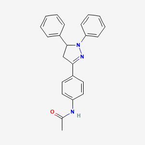 B3829641 N-[4-(1,5-diphenyl-4,5-dihydro-1H-pyrazol-3-yl)phenyl]acetamide CAS No. 13393-39-0
