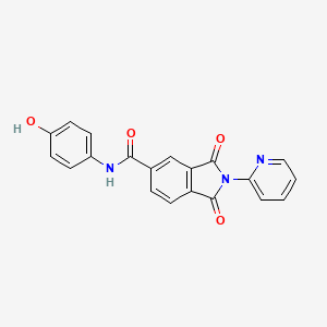 molecular formula C20H13N3O4 B3829689 N-(4-hydroxyphenyl)-1,3-dioxo-2-(pyridin-2-yl)-2,3-dihydro-1H-isoindole-5-carboxamide 