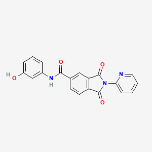 molecular formula C20H13N3O4 B3829693 N-(3-hydroxyphenyl)-1,3-dioxo-2-(pyridin-2-yl)-2,3-dihydro-1H-isoindole-5-carboxamide 