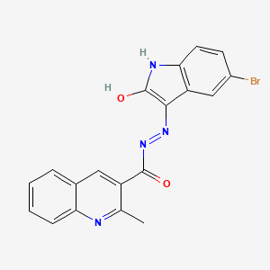 molecular formula C19H13BrN4O2 B3830011 N-[(5-bromo-2-hydroxy-1H-indol-3-yl)imino]-2-methylquinoline-3-carboxamide 