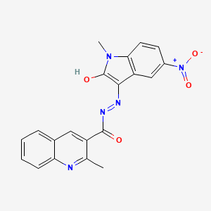 molecular formula C20H15N5O4 B3830170 N-(2-hydroxy-1-methyl-5-nitroindol-3-yl)imino-2-methylquinoline-3-carboxamide 