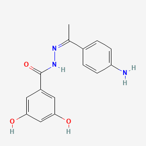 molecular formula C15H15N3O3 B3830333 N-[(Z)-1-(4-aminophenyl)ethylideneamino]-3,5-dihydroxybenzamide 