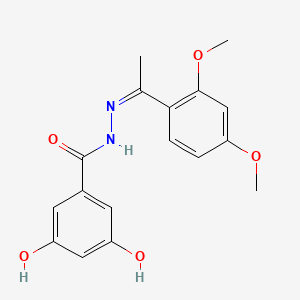 molecular formula C17H18N2O5 B3830337 N-[(Z)-1-(2,4-dimethoxyphenyl)ethylideneamino]-3,5-dihydroxybenzamide 