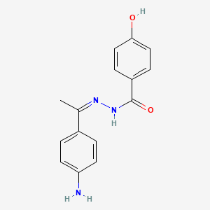 molecular formula C15H15N3O2 B3830395 N-[(Z)-1-(4-aminophenyl)ethylideneamino]-4-hydroxybenzamide 