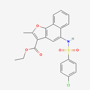 molecular formula C22H18ClNO5S B3830424 Ethyl 5-[(4-chlorophenyl)sulfonylamino]-2-methylbenzo[g][1]benzofuran-3-carboxylate 
