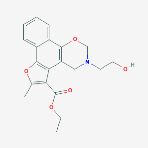 molecular formula C20H21NO5 B383062 ethyl 9-(2-hydroxyethyl)-4-methyl-3,11-dioxa-9-azatetracyclo[11.4.0.02,6.07,12]heptadeca-1(17),2(6),4,7(12),13,15-hexaene-5-carboxylate CAS No. 379252-72-9