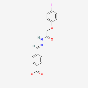molecular formula C17H15IN2O4 B3830860 methyl 4-[(E)-[[2-(4-iodophenoxy)acetyl]hydrazinylidene]methyl]benzoate 